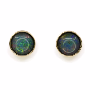 9ct Yellow Gold Opal Triplet Earrings