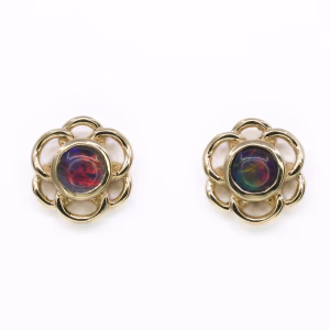 9ct Yellow Gold Opal Triplet Earrings