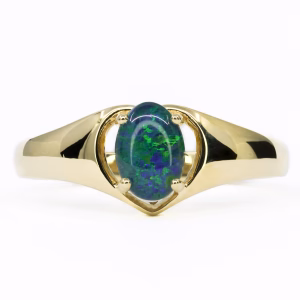 9ct Yellow Gold Opal Triplet Ring