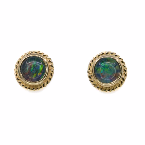 9ct Yellow Gold Opal Triplet Earrings