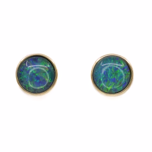 9ct Yellow Gold Opal Triplet Earrings