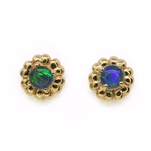9ct Yellow Gold Opal Triplet Earrings