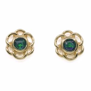 9ct Yellow Gold Opal Triplet Earrings
