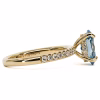 18ct Yellow Gold Certified Blue Lab Grown Diamond Ring - Thumbnail Image 2