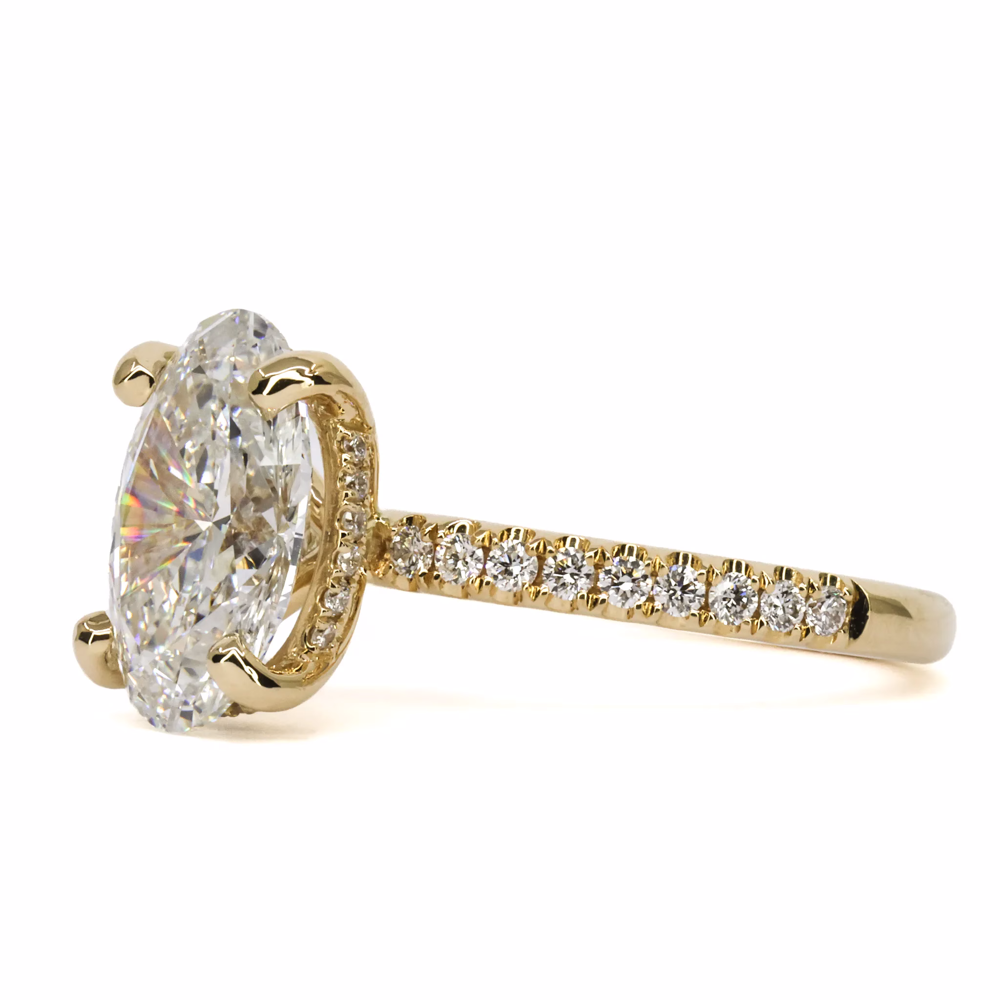 18ct Yellow Gold Certified Lab Grown Diamond Ring - Image 3